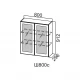 Шкаф навесной 800/912 стекло Грейвуд СВ (Белый, Арктик СВ)