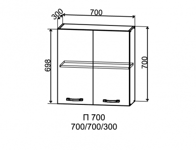Шкаф верхний 700/700 Перо