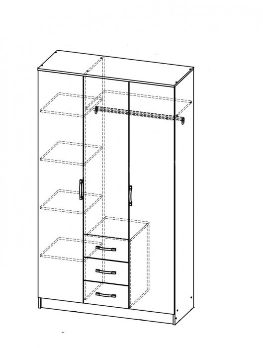 Шкаф 3-х створчатый Софи ДСВ